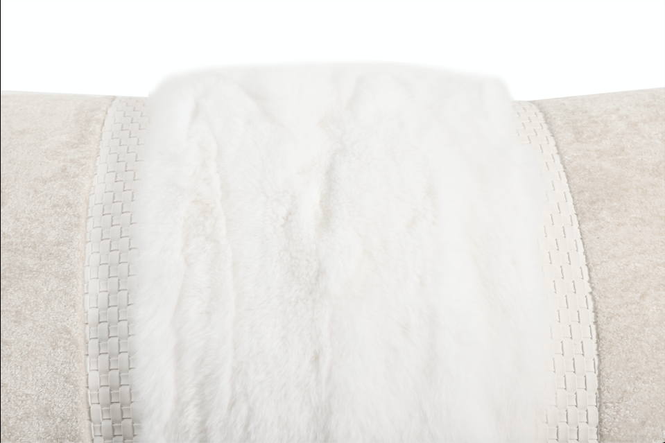 Ivory Fur Rectangle Cushion Cover