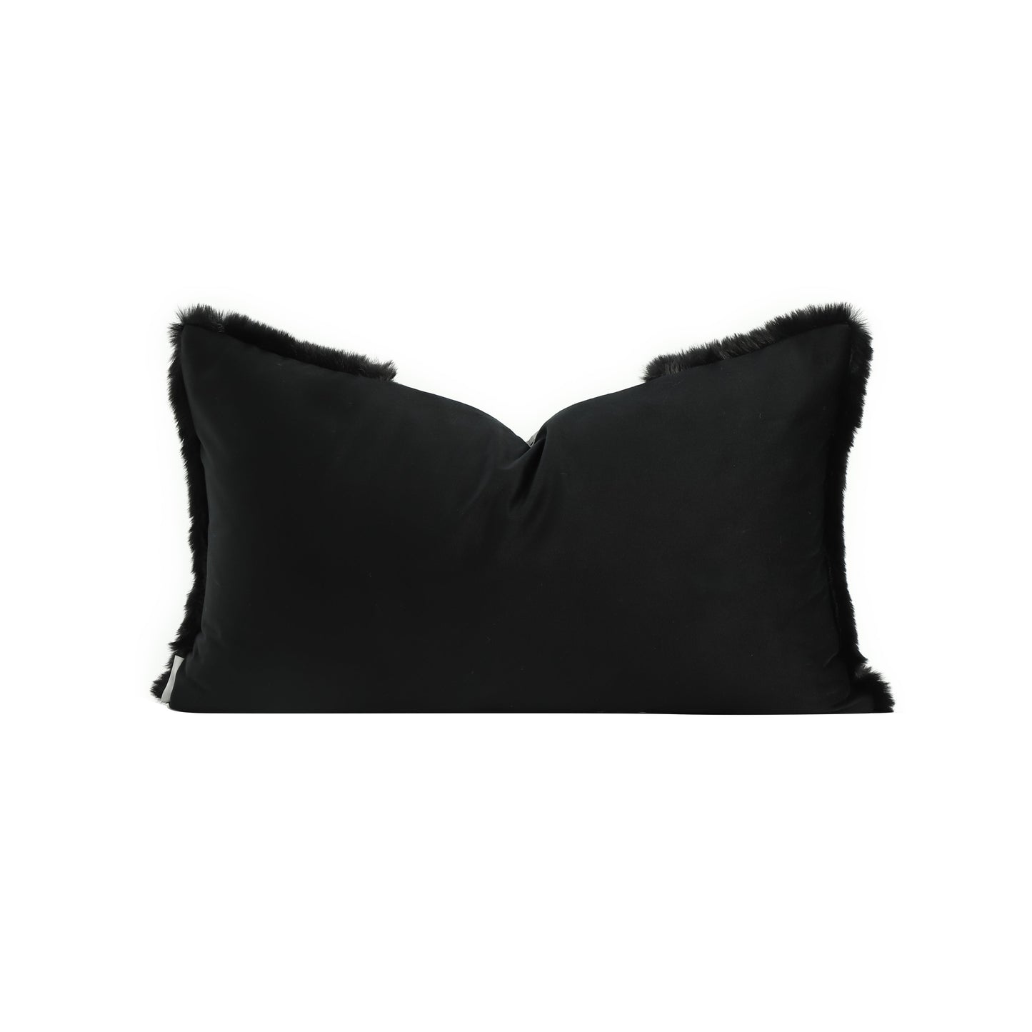Carbon Rectangle Fur Cushion Cover