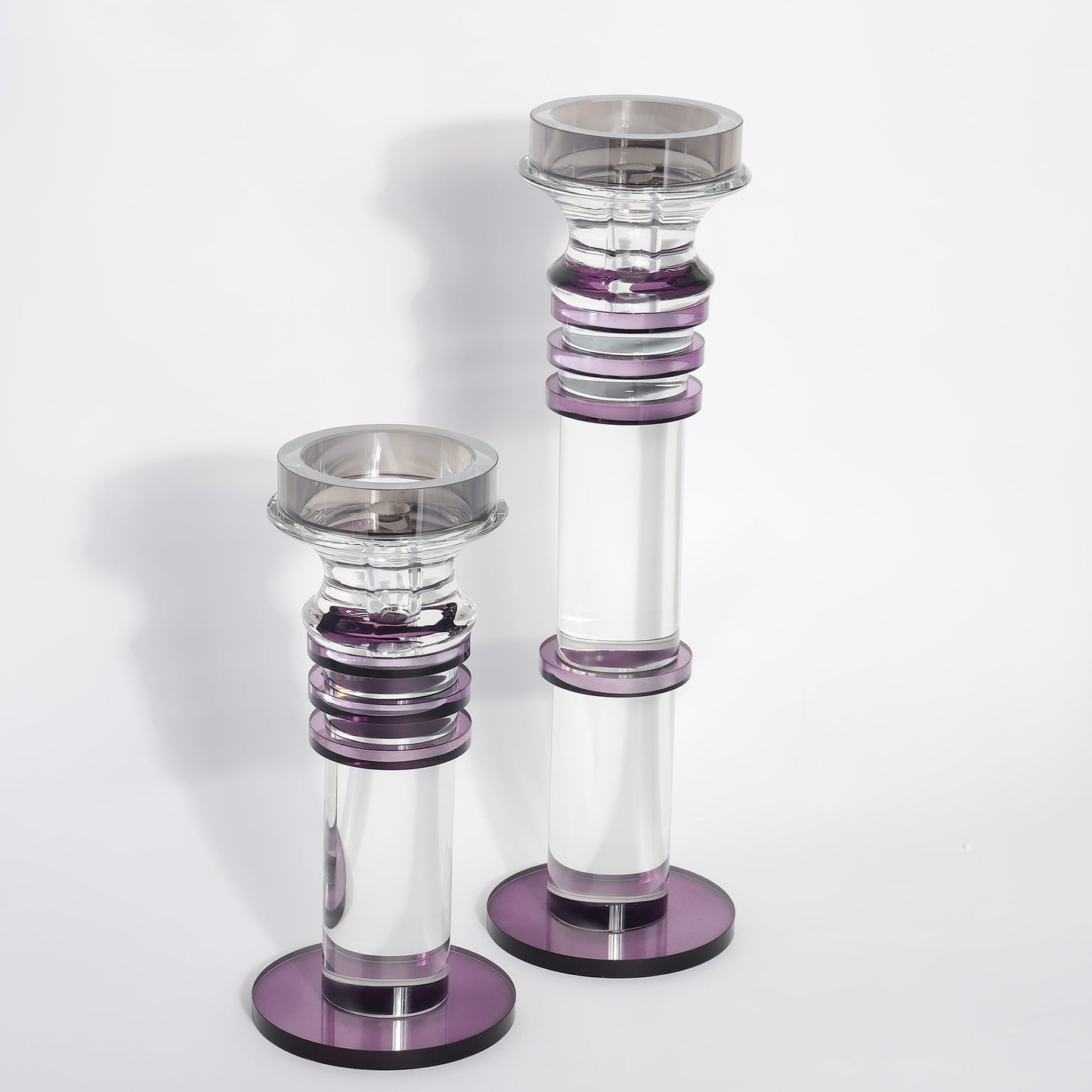 Plum Candle Holders - (Set of 2)
