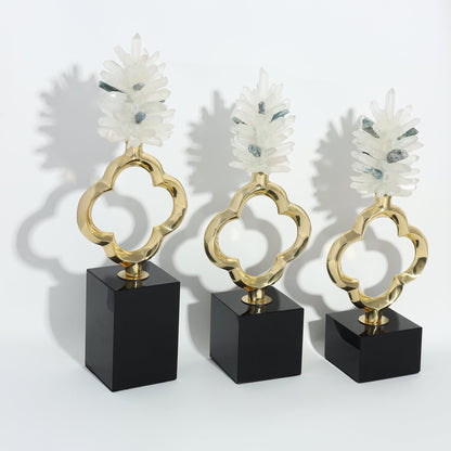 Carnation Sculpture Black - Set of 3