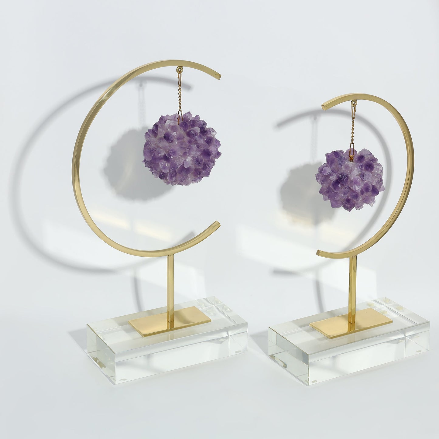 Opal Crystal Decor Amethyst - Set of 2