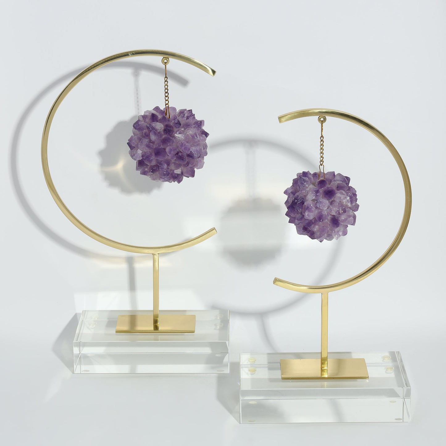 Opal Crystal Decor Amethyst - Set of 2