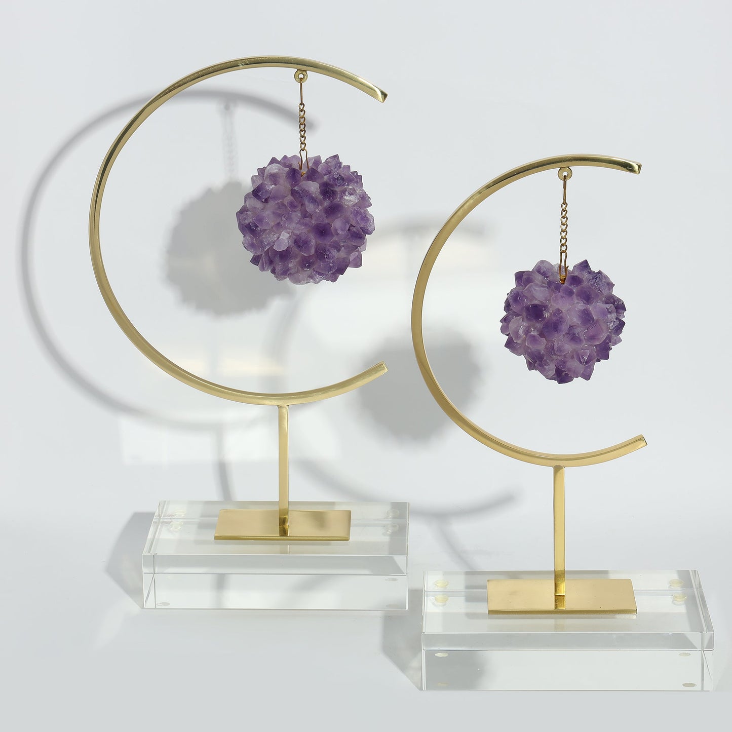 Opal Crystal Decor Amethyst - Set of 2