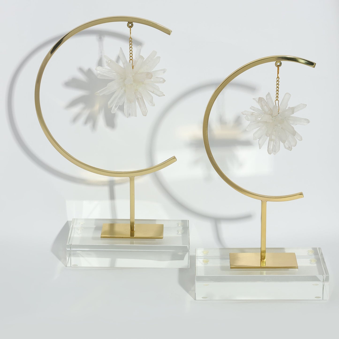Opal Crystal Decor White Quartz - Set of 2