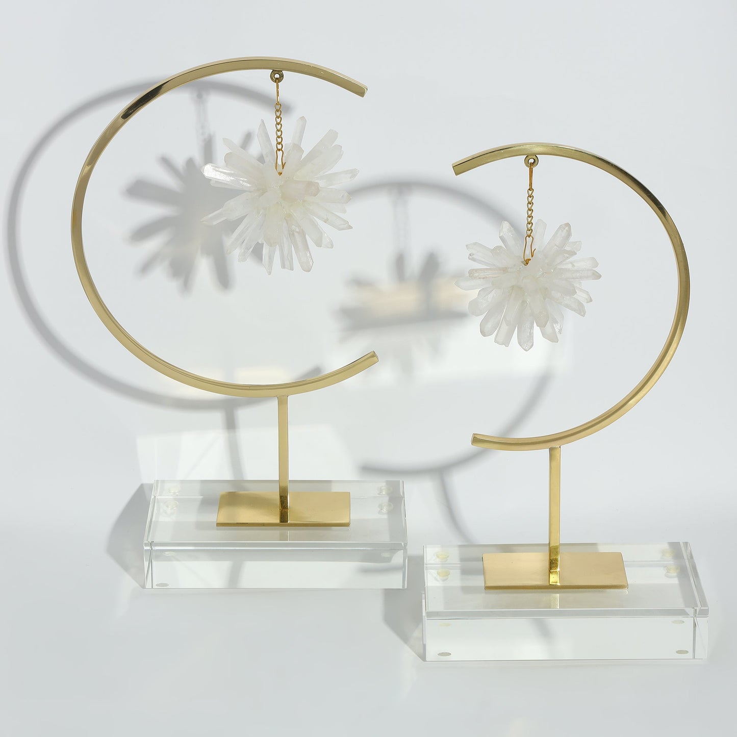 Opal Crystal Decor White Quartz - Set of 2