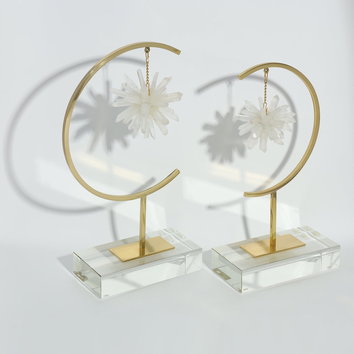 Opal Crystal Decor White Quartz - Set of 2