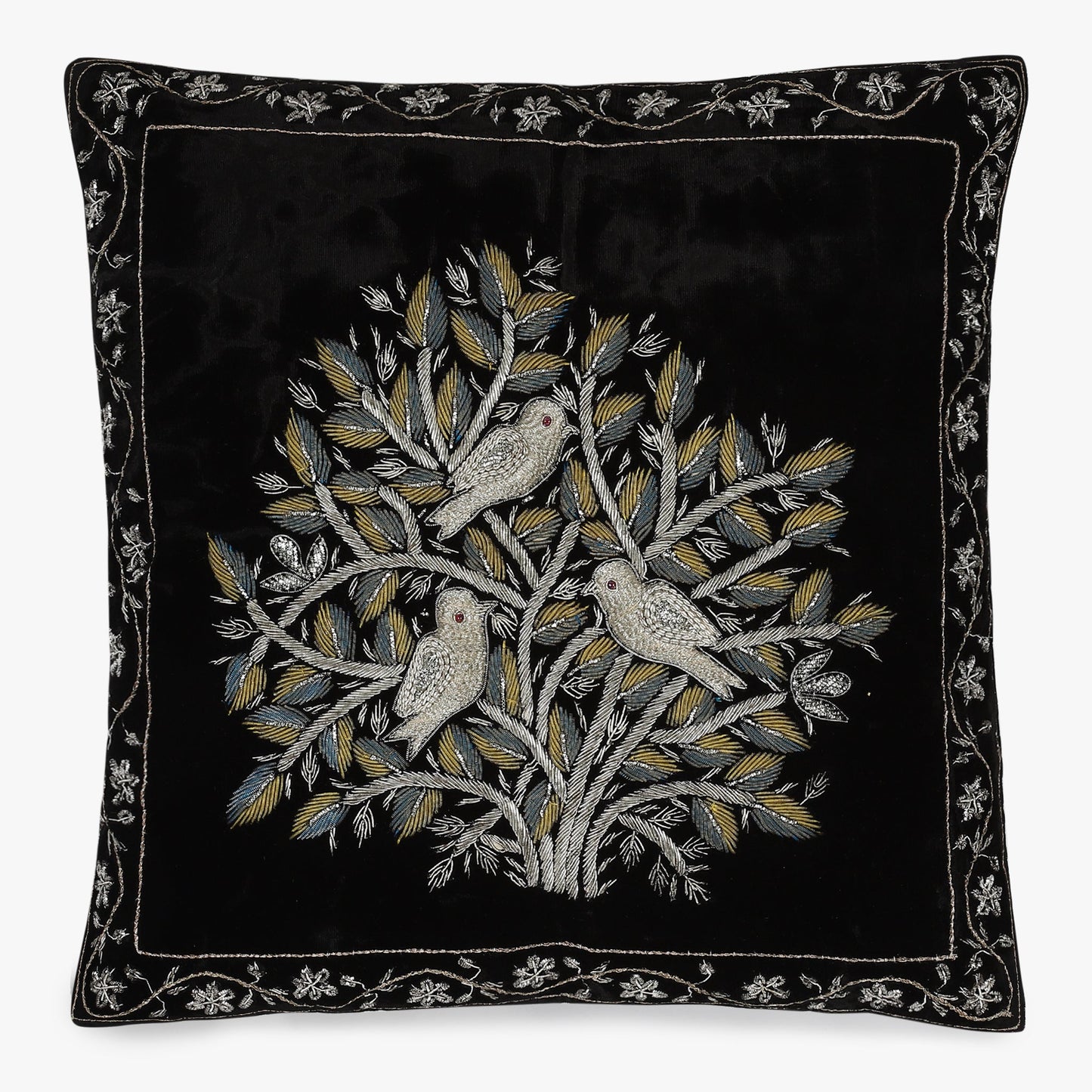 Faiz Embroidered Velvet Cushion Cover