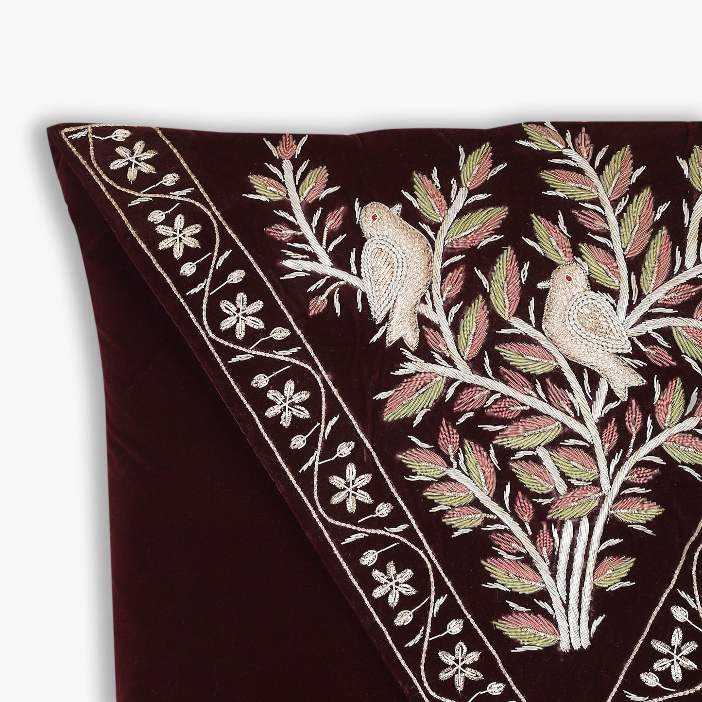 Nazaara Embroidered Velvet Cushion Cover