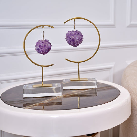Opal Crystal Decor Amethyst - Set of 2