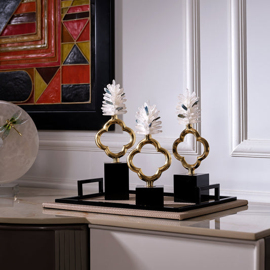 Carnation Sculpture Black - Set of 3