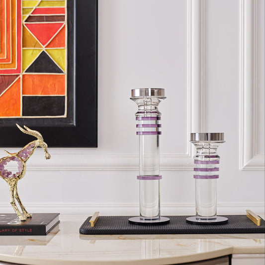 Plum Candle Holders - (Set of 2)