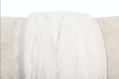Ivory Fur Rectangle Cushion Cover