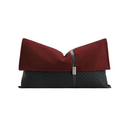 Crimson Rectangle Cushion Cover